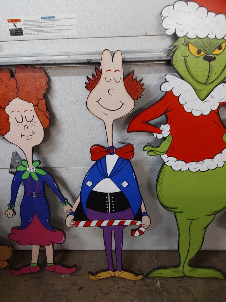 Curmudgeon Who Family Christmas Wood Outdoor Yard Art, Lawn Decor Grinch