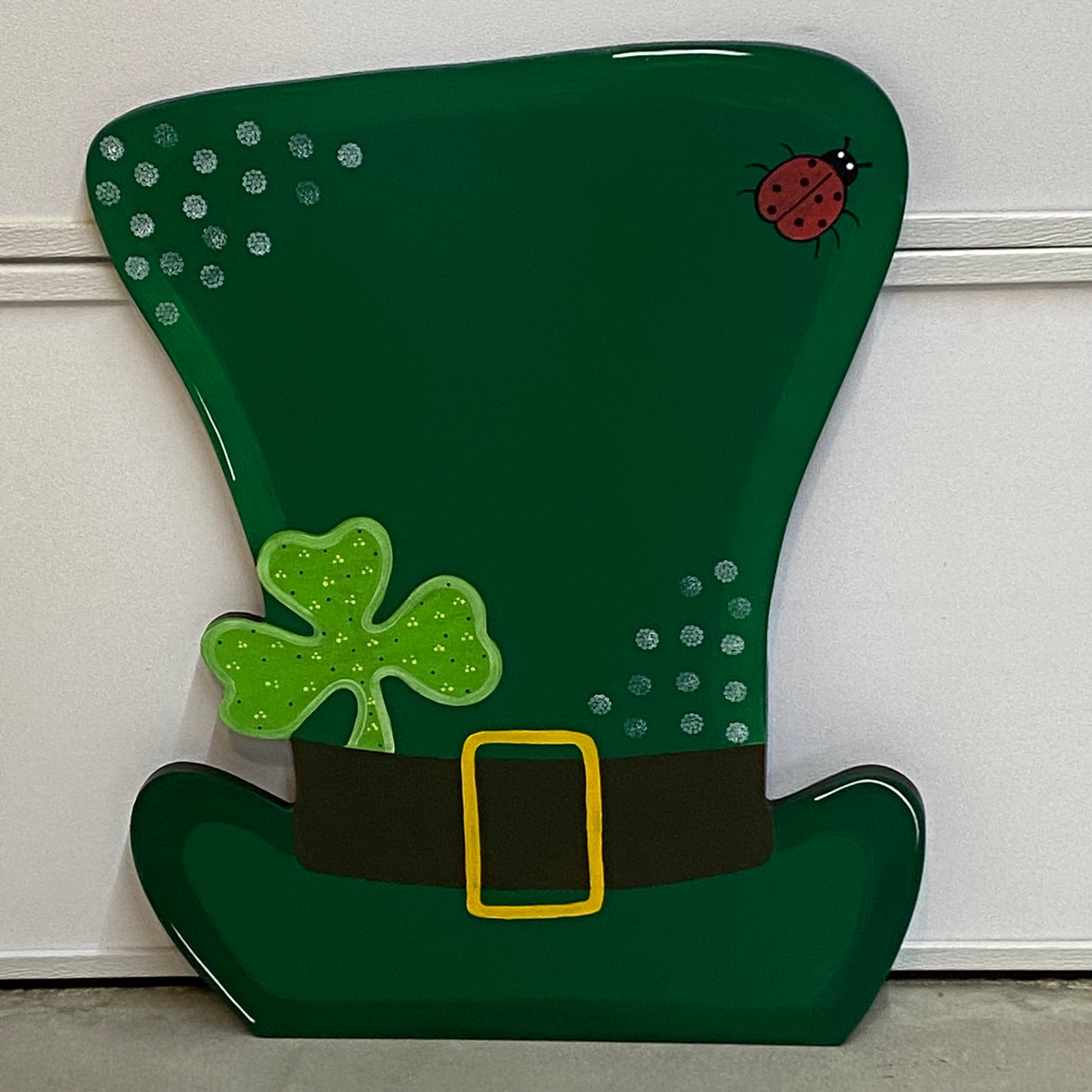 Happy St. Patrick’s Day Leprechaun Hat Wood Outdoor Yard Art Sign