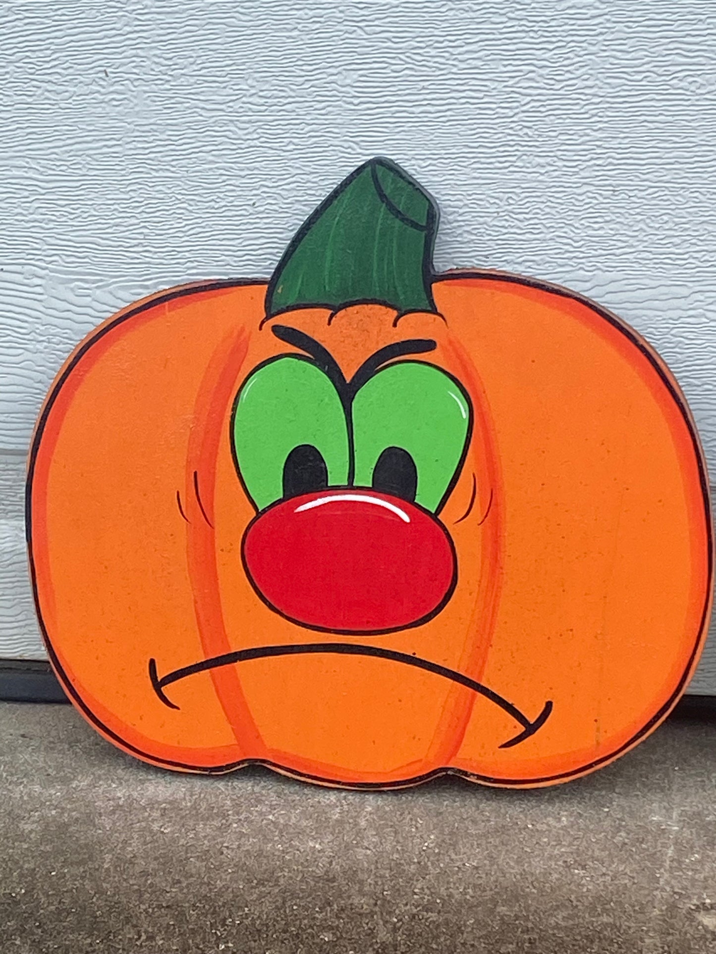Halloween Jack-O-Lantern Pumpkins, Set of 2, Wood Outdoor Yard Art Sign, Outdoor Decorations