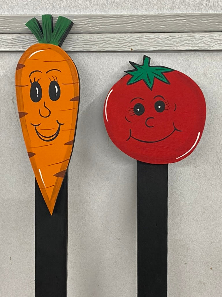 Vegetable Veggie Stakes Vegetable Garden Markers wood outdoor garden vegetable yard art signs