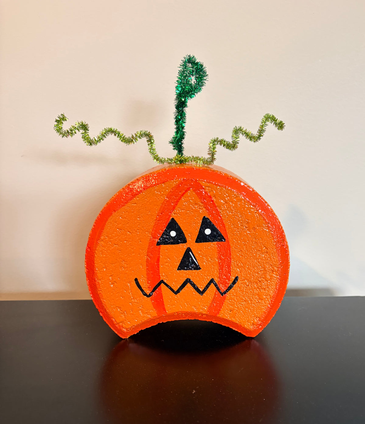 Halloween Pumpkin Painted Pavers Outdoor Yard Art Decorations, Stone Pavers