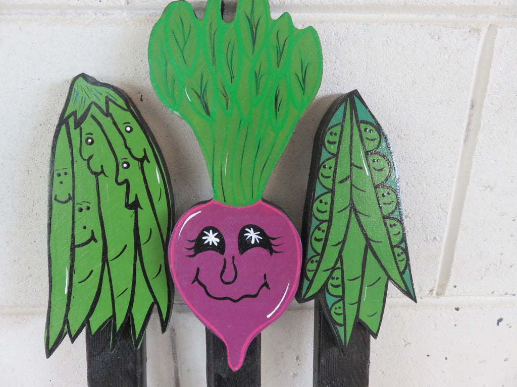 Vegetable Veggie Stakes Vegetable Garden Markers wood outdoor garden vegetable yard art signs