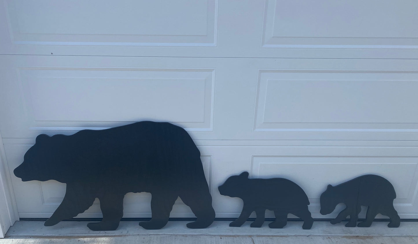 BEAR FAMILY, Set of 3, Silhouette Shadow Wood Outdoor Yard Art Signs, Life Size