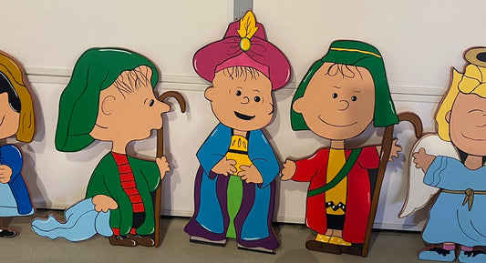 PEANUT PEOPLE NATIVITY Christmas Wood Outdoor Yard Art Set of 10, Charlie