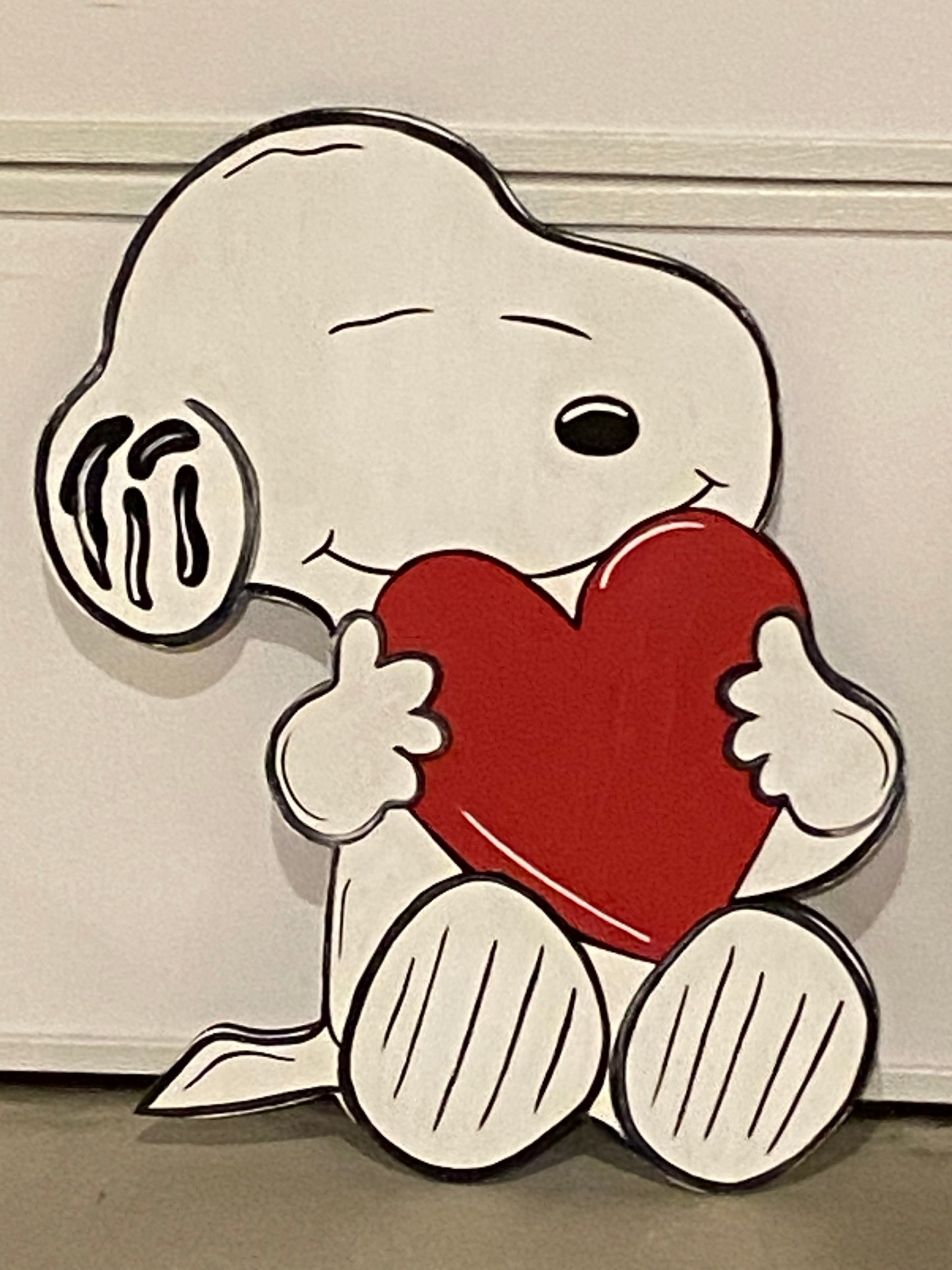 Beagle Dog Valentine’s Day W/ Heart, Wood Outdoor Yard Art
