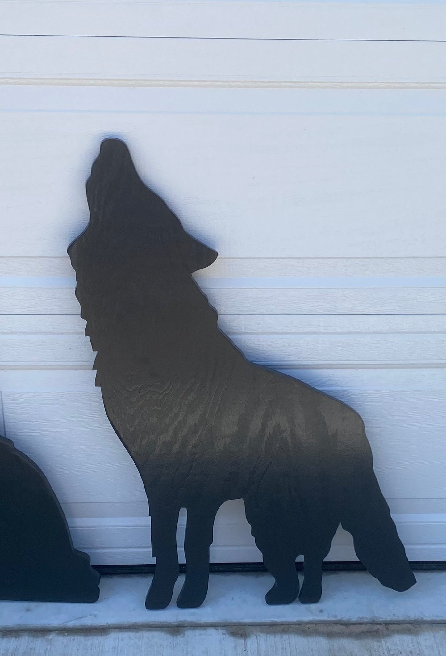 WOLF WOLVES SILHOUETTE Shadow Life-Size Wood Outdoor Lawn Yard Art Sign, Set of 3