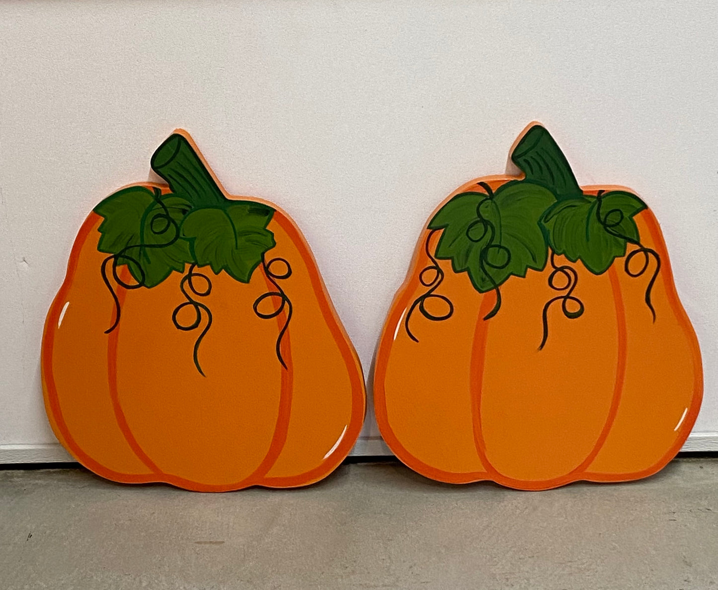 Halloween & Fall Pumpkins, Set of 2, Pumpkin Wood Outdoor Yard Art Sign, Outdoor Decorations
