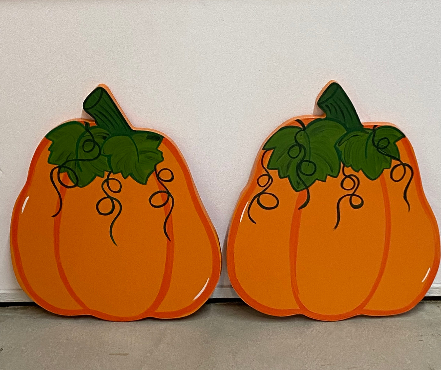 Halloween & Fall Pumpkins, Set of 2, Pumpkin Wood Outdoor Yard Art Sign, Outdoor Decorations