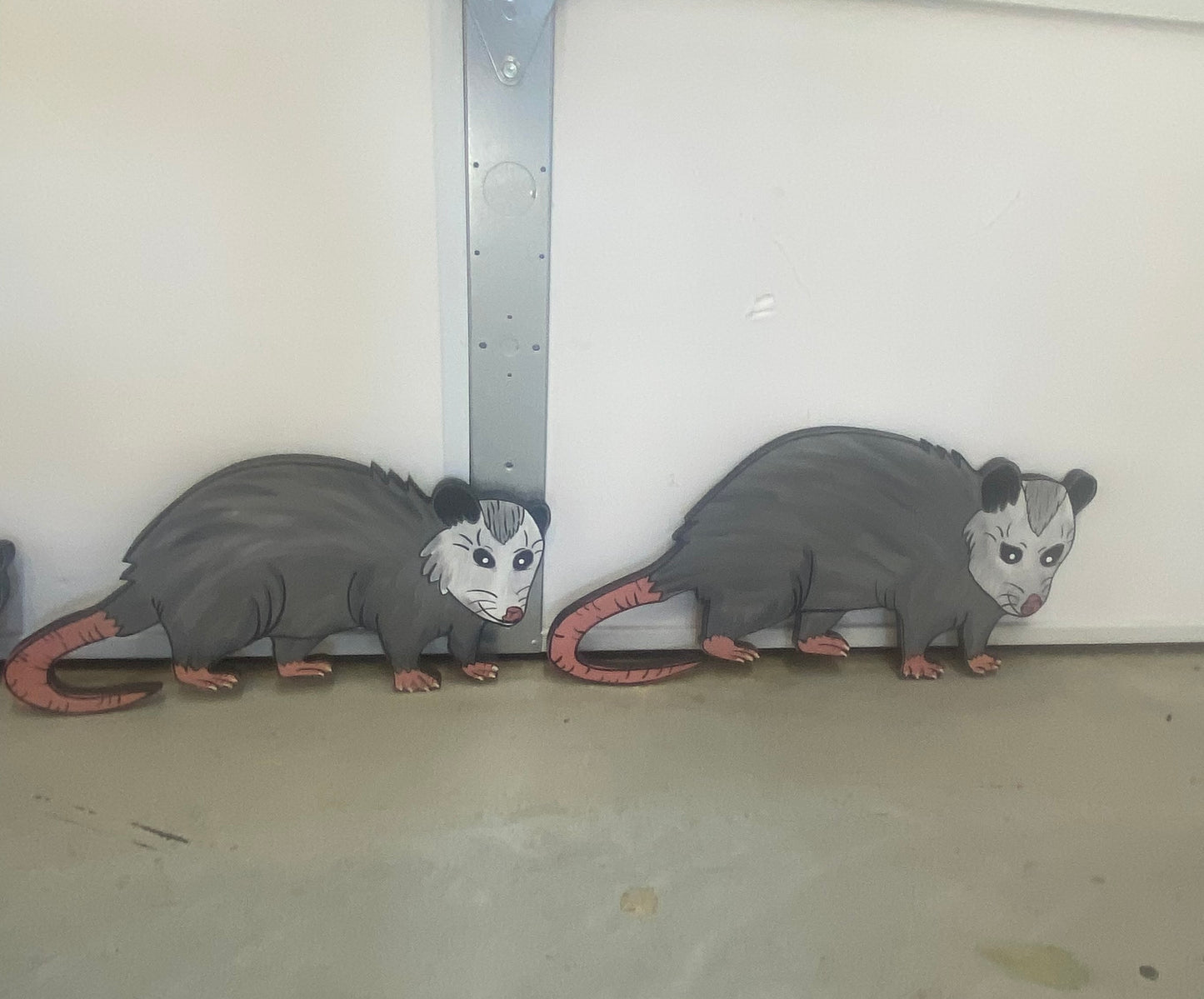 Possum Family of 5 Wood Outdoor Yard Art Set, Garden Stake, Lawn Decor Possums