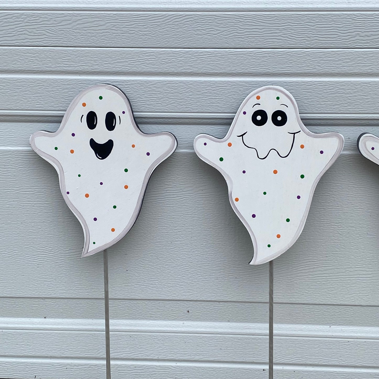 Halloween Ghosts Wood Outdoor Yard Art Sign, Ghost Lawn Decorations, Plant Pokes