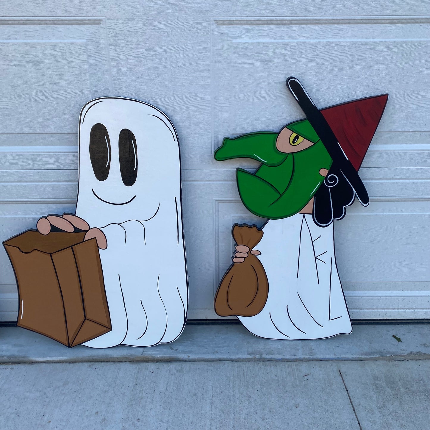 HALLOWEEN GHOSTS WOOD OUTDOOR YARD ART HALLOWEEN DECORATIONS YARD SIGNS