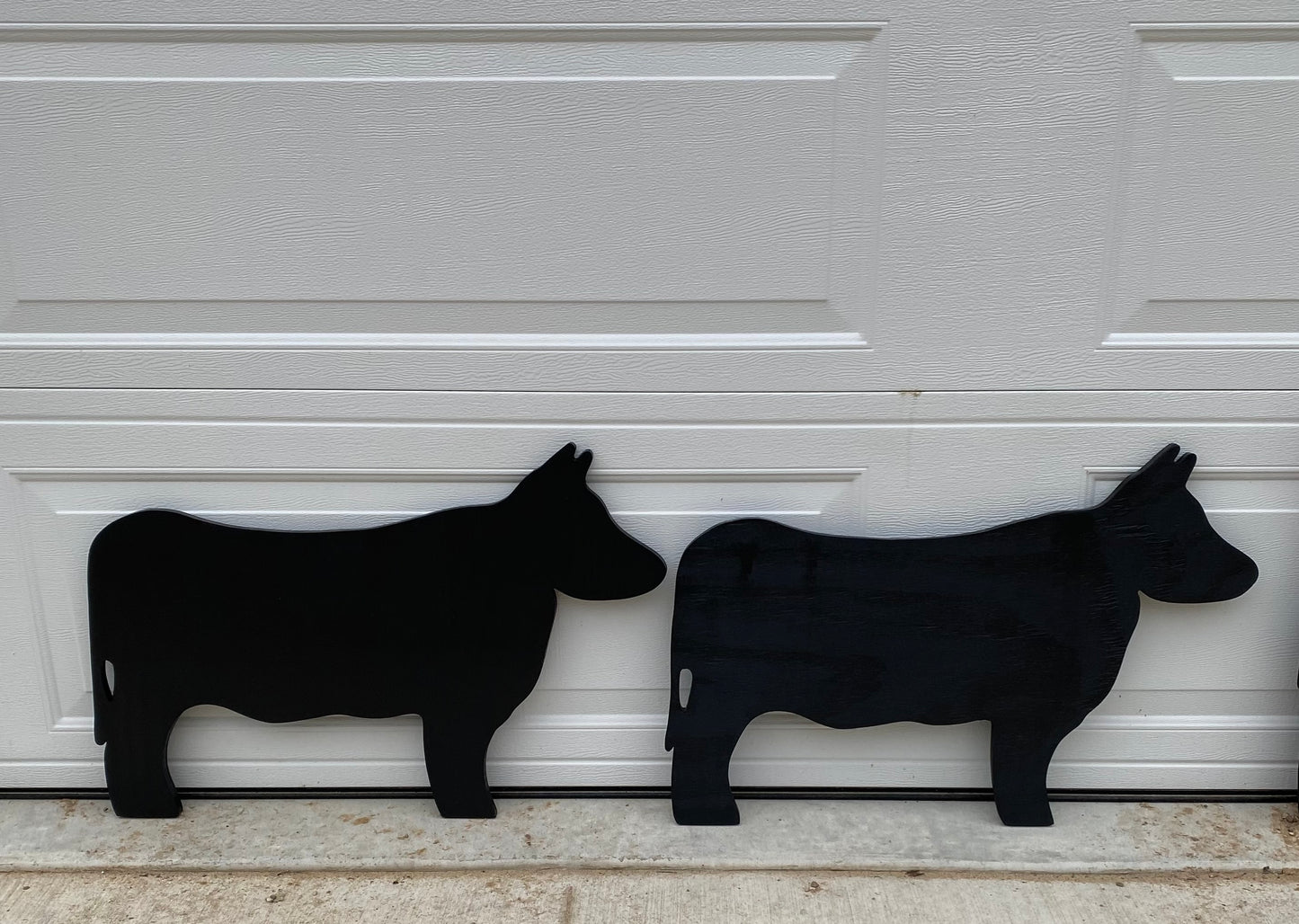 Cow Family Wood Outdoor Shadow Silhouette Yard Art Sign, Set of 3, Lawn Decor