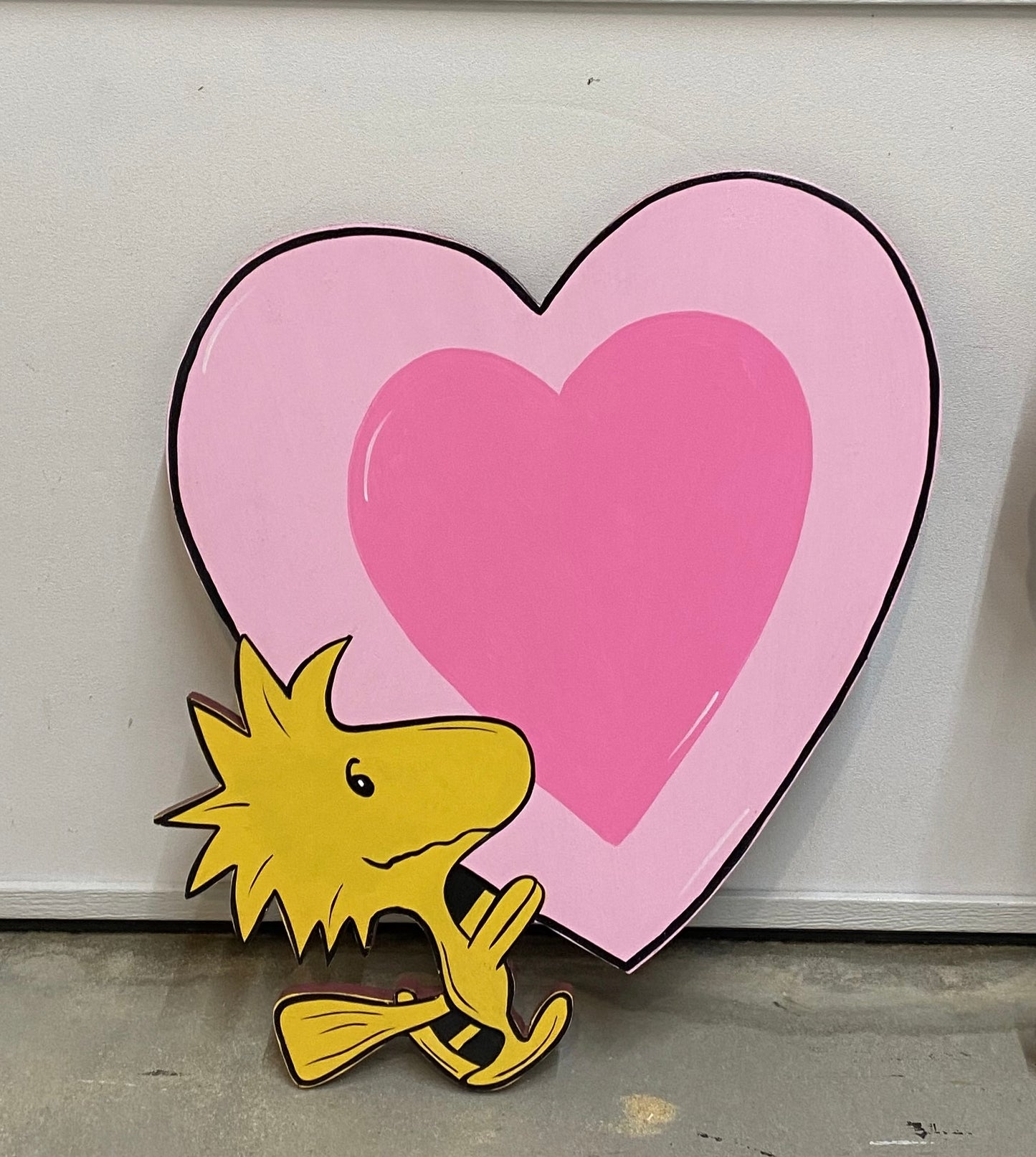 Happy Valentine’s Day Wood Outdoor Yard Art, Whimsical Character, Beagle Dog