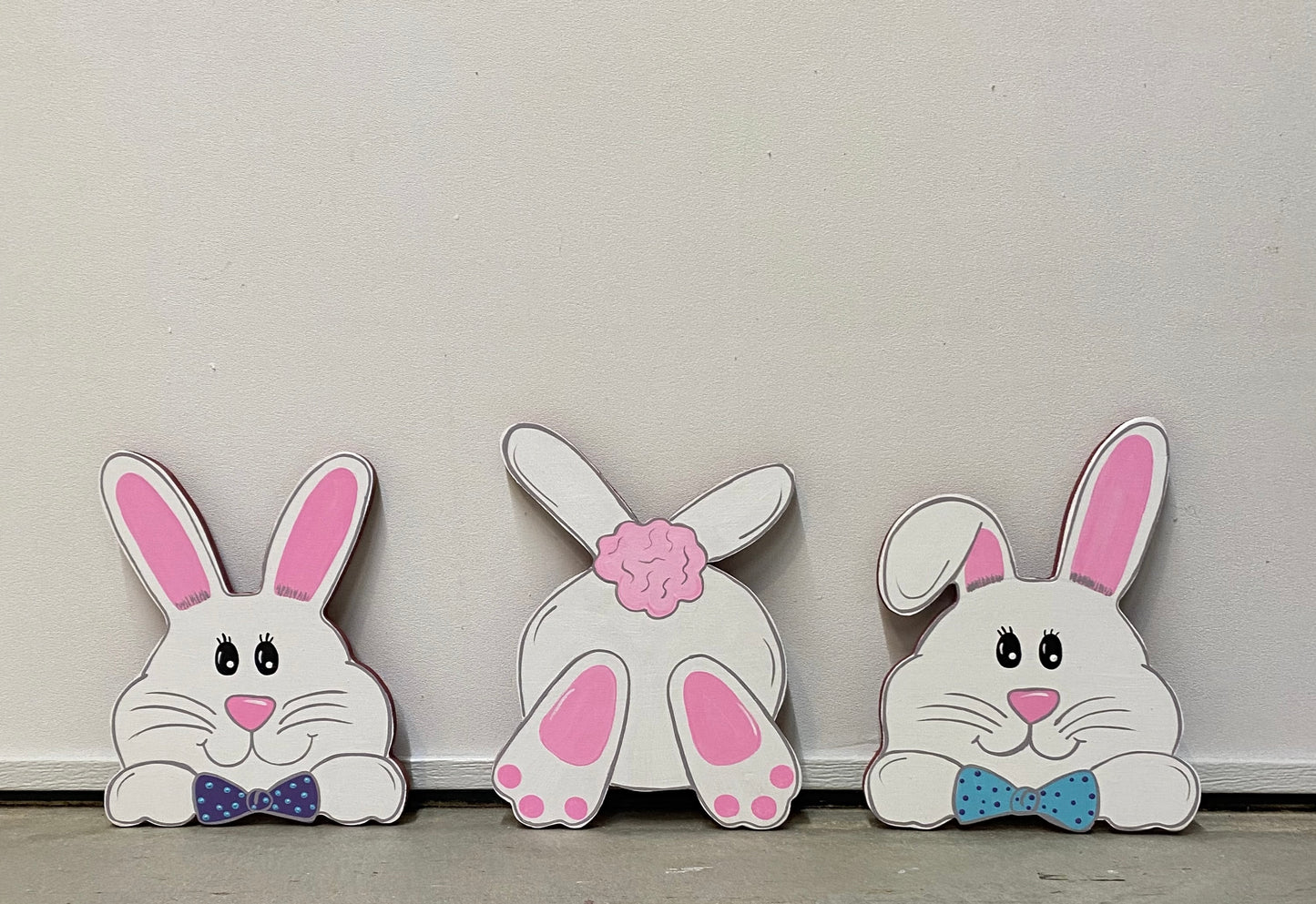 Easter Bunny Wood Lawn or Plant Poke, Easter Decorations, Easter Bunnies, Set of 3
