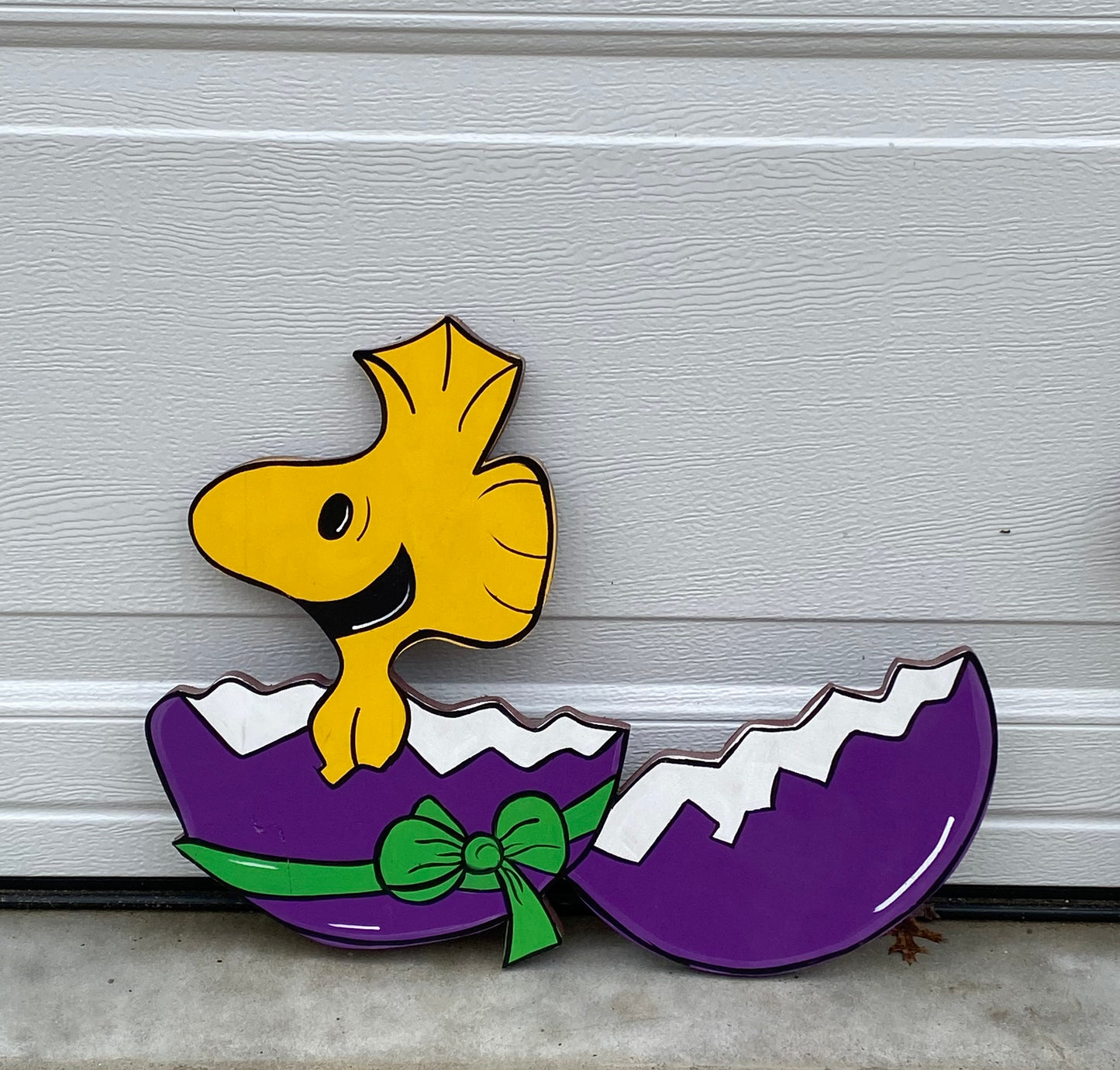 Easter Beagle Dog and Birdie Wood Outdoor Yard Art Decoration, Easter Lawn Sign