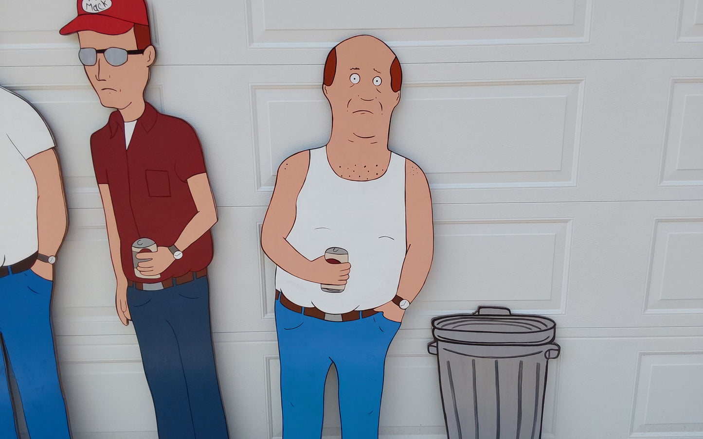 King of the Hill, Hank Hill, Lady Bird, Dale Gribble, Bill Dauterive, Life Size Wood Outdoor Yard