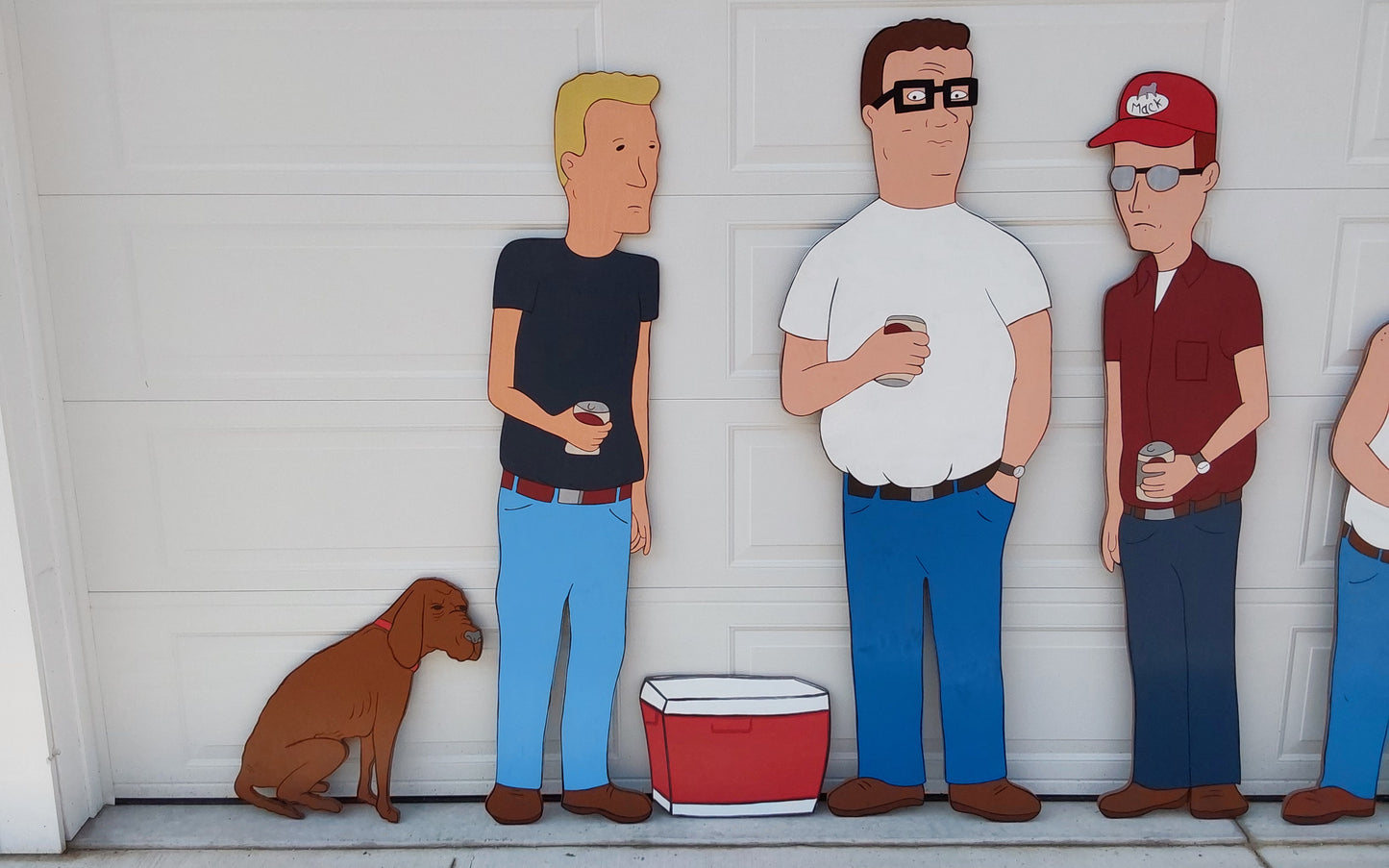 King of the Hill, Hank Hill, Lady Bird, Dale Gribble, Bill Dauterive, Life Size Wood Outdoor Yard