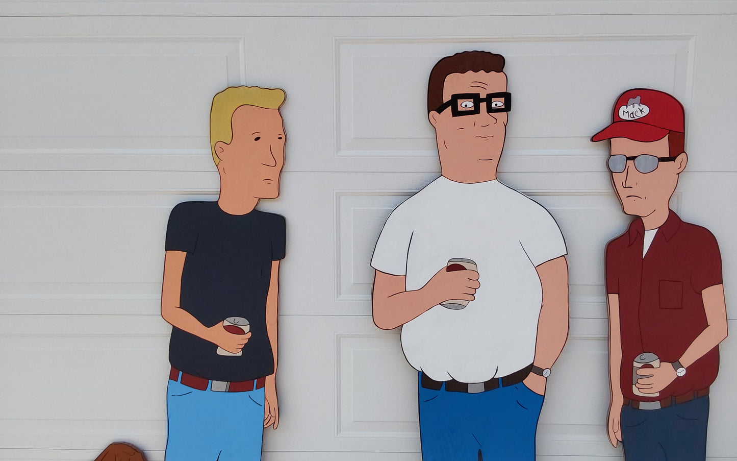 King of the Hill, Hank Hill, Lady Bird, Dale Gribble, Bill Dauterive, Life Size Wood Outdoor Yard