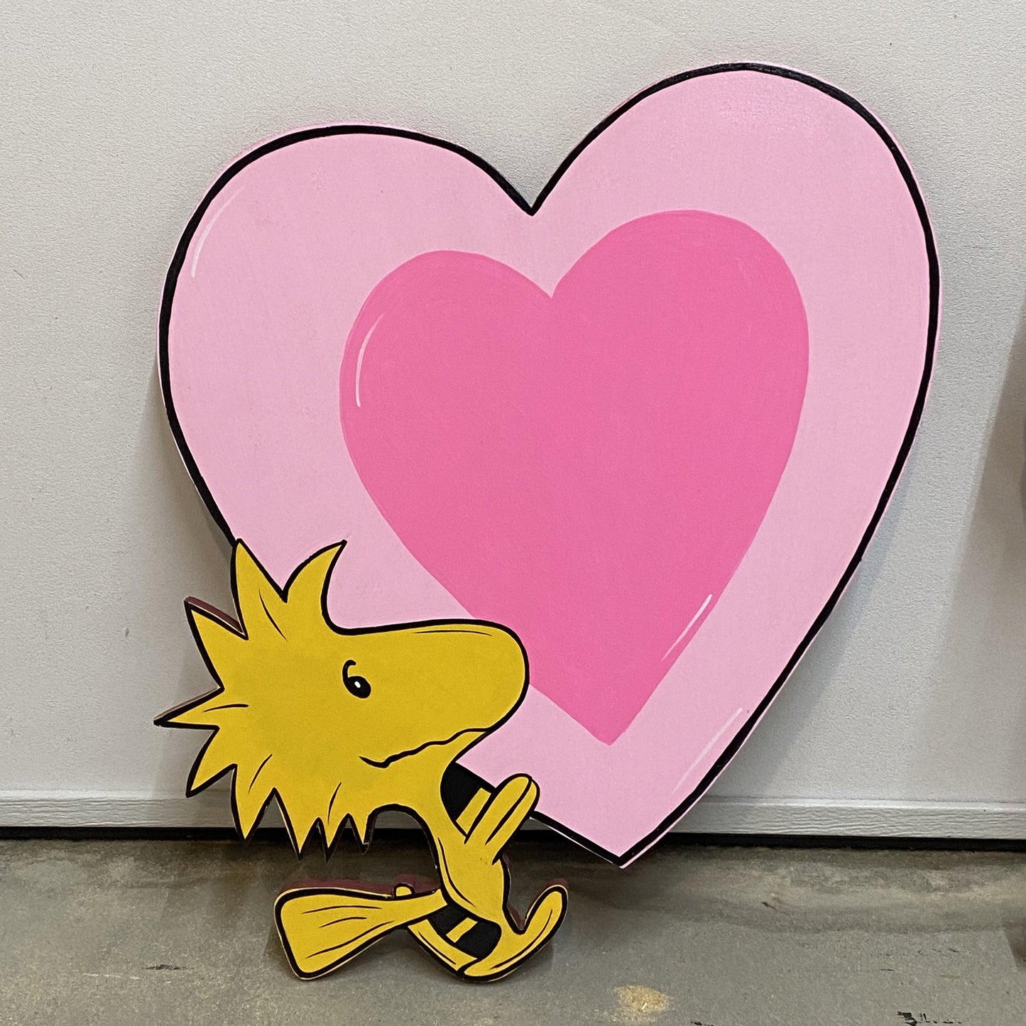 Happy Valentine’s Day Wood Outdoor Yard Art, Whimsical Character, Beagle Dog
