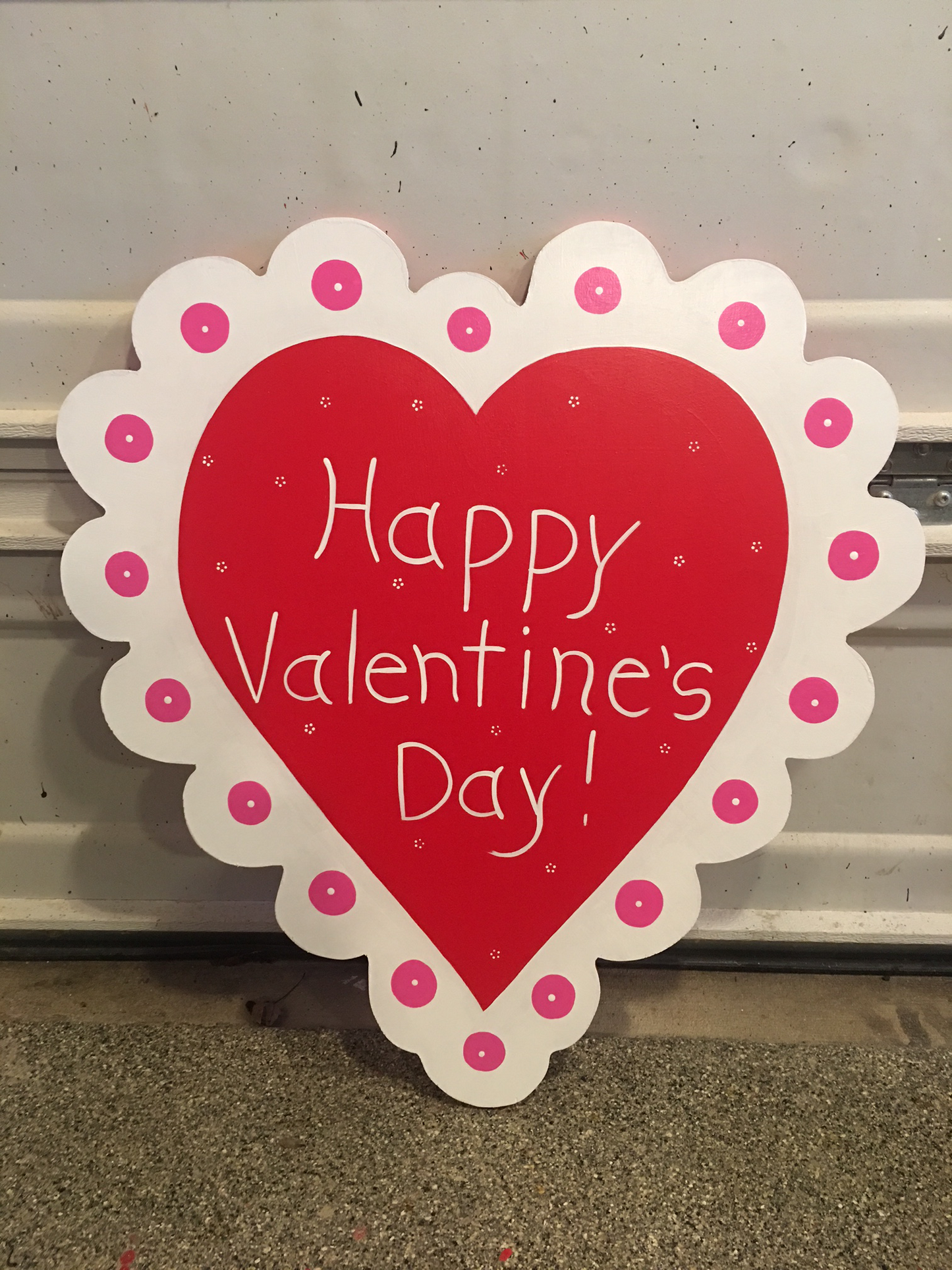 HAPPY VALENTINE’S DAY HEART WOOD OUTDOOR YARD ART SIGN, LAWN & GARDEN SIGN
