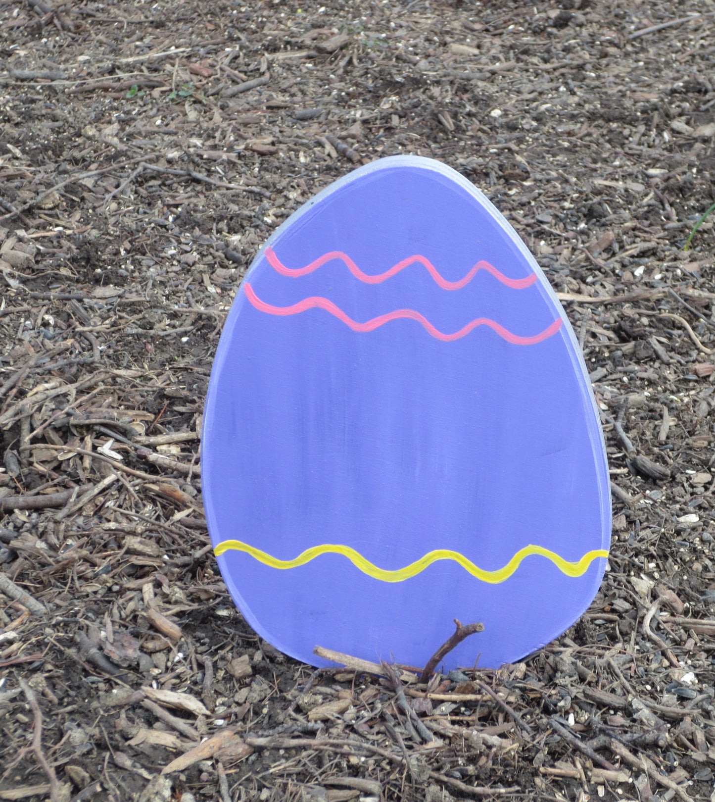 EASTER EGG DECORATION WOOD CUTOUT OUTDOOR LAWN YARD ART SIGN, 9", 12" OR 18" TALL
