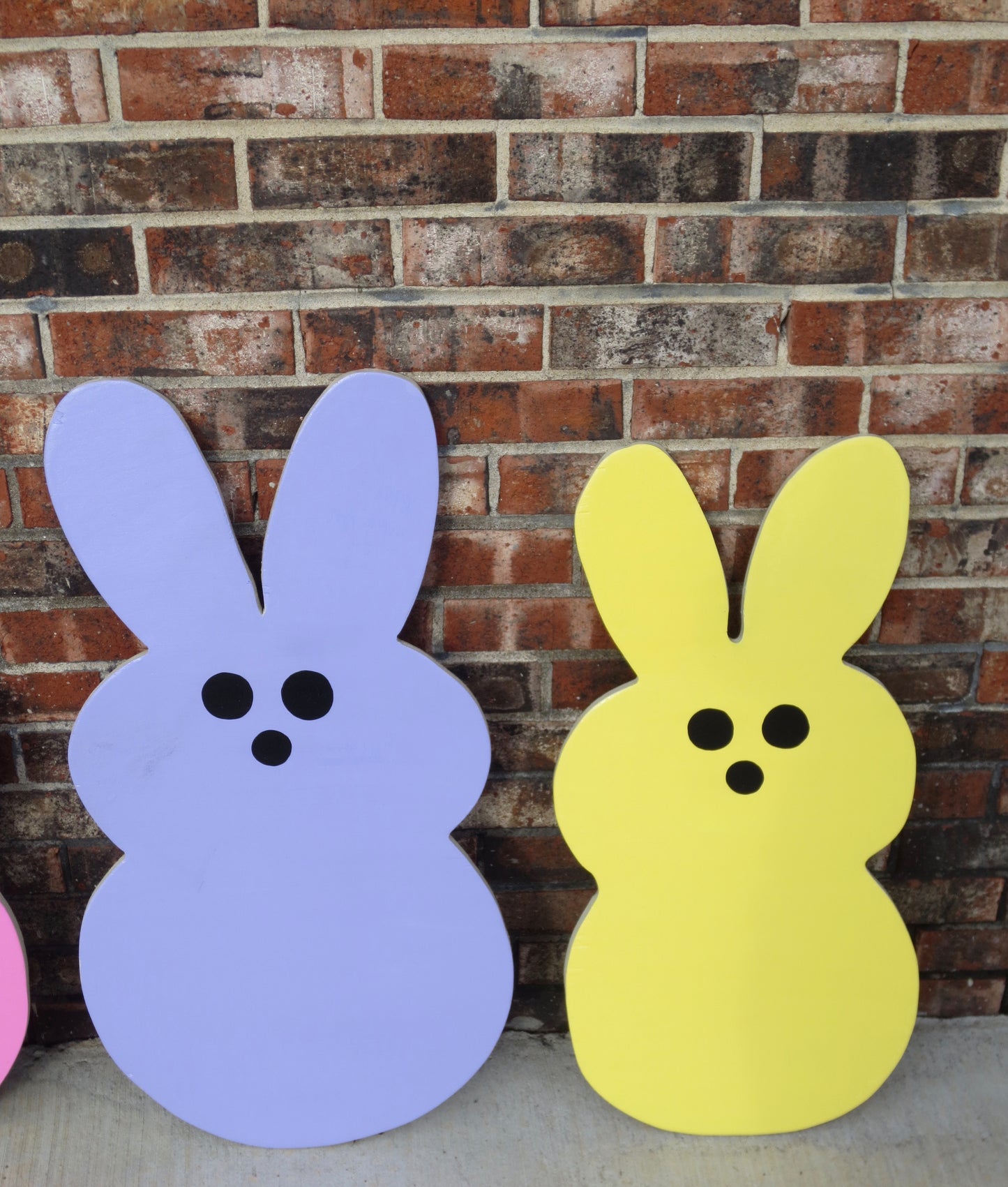 EASTER MARSHMALLOW PEEPS WOOD OUTDOOR YARD ART SIGN, SET OF 4
