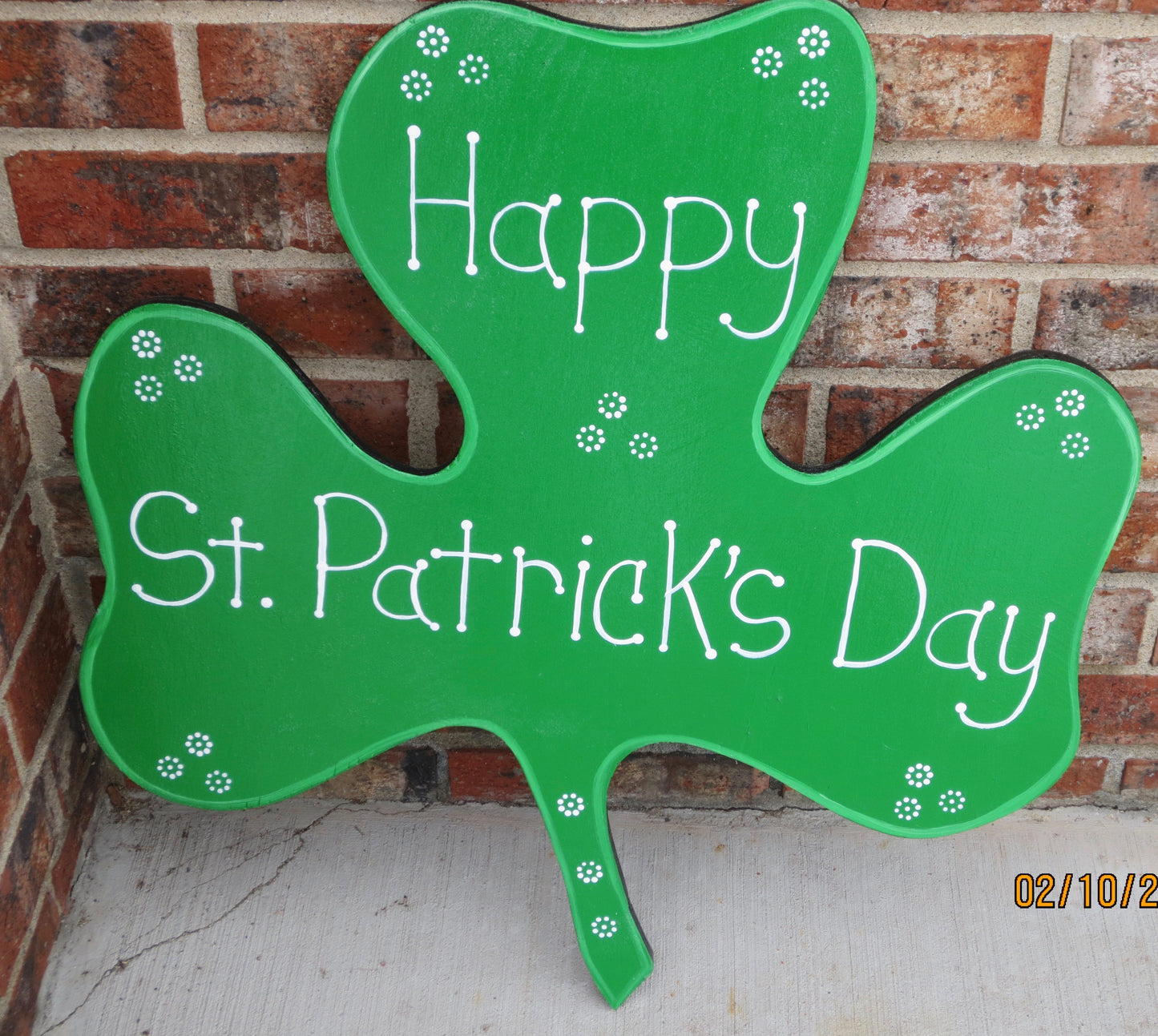 HAPPY ST. PATRICK’S DAY SHAMROCK CLOVER WOOD OUTDOOR YARD ART SIGN