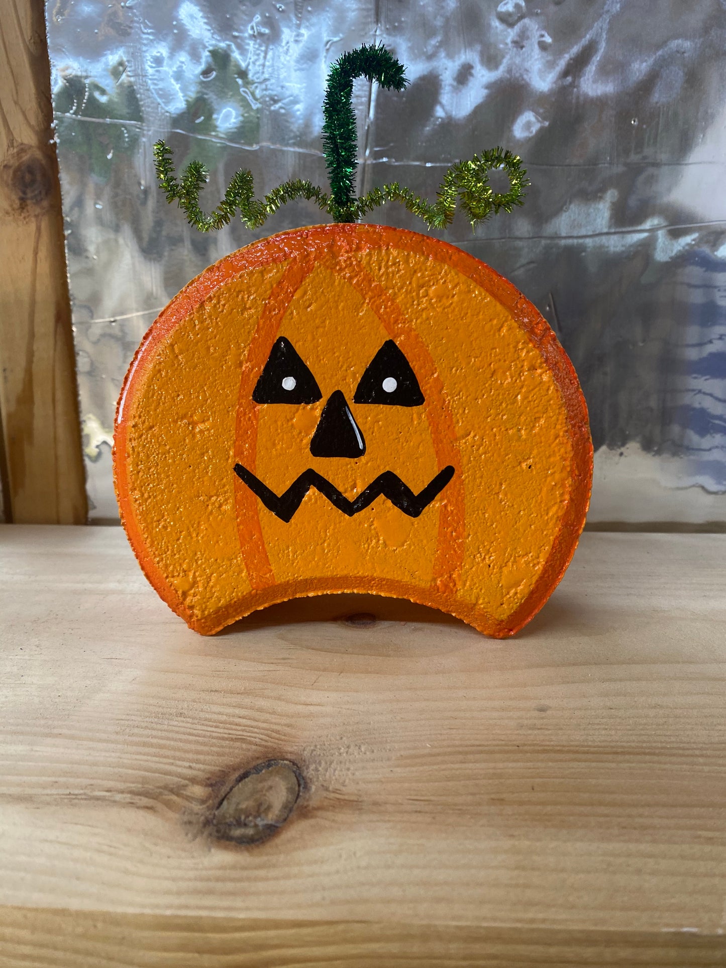 Halloween Pumpkin Painted Pavers Outdoor Yard Art Decorations, Stone Pavers