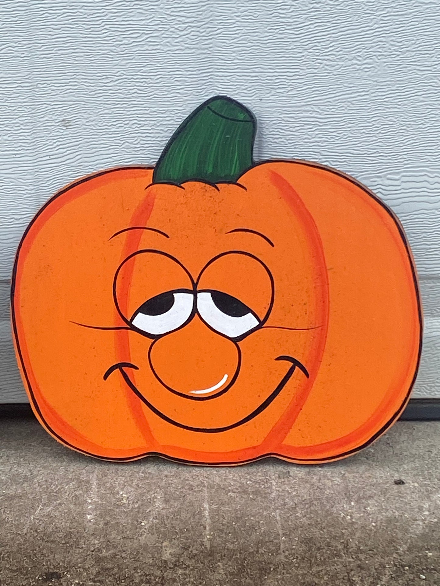 Halloween Jack-O-Lantern Pumpkins, Set of 2, Wood Outdoor Yard Art Sign, Outdoor Decorations