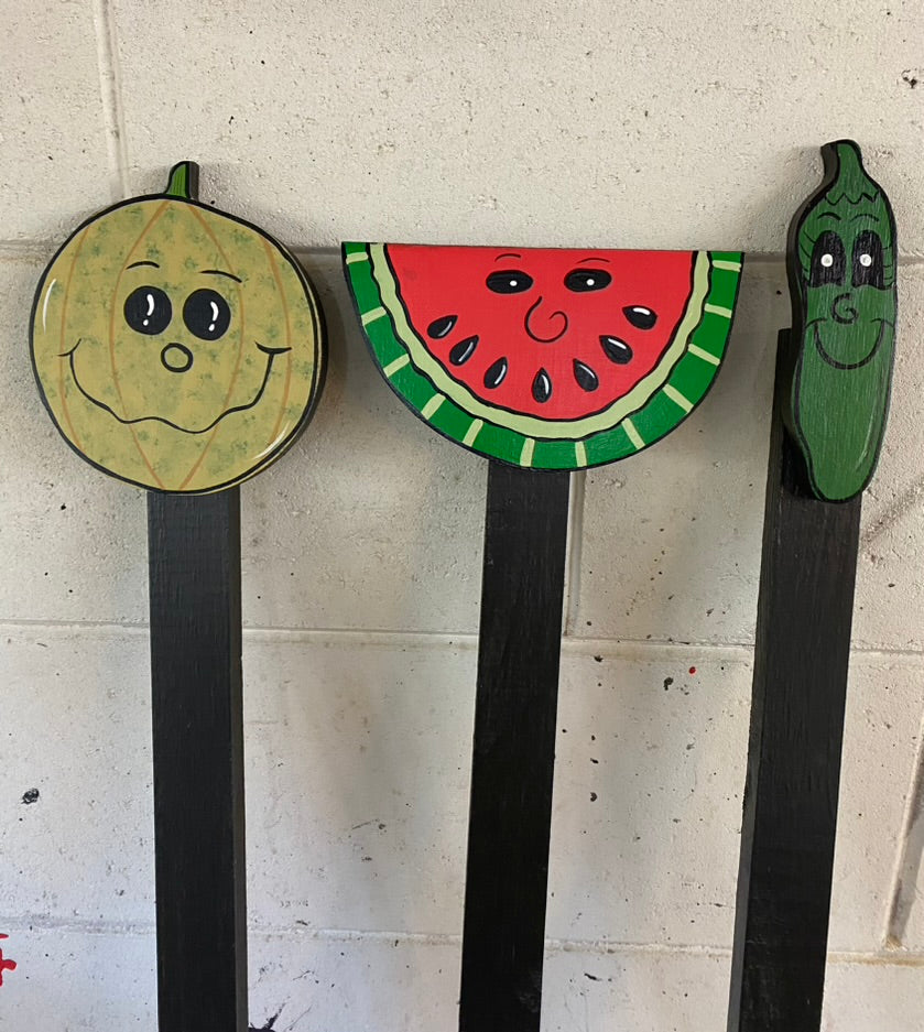 Vegetable Veggie Stakes Vegetable Garden Markers wood outdoor garden vegetable yard art signs