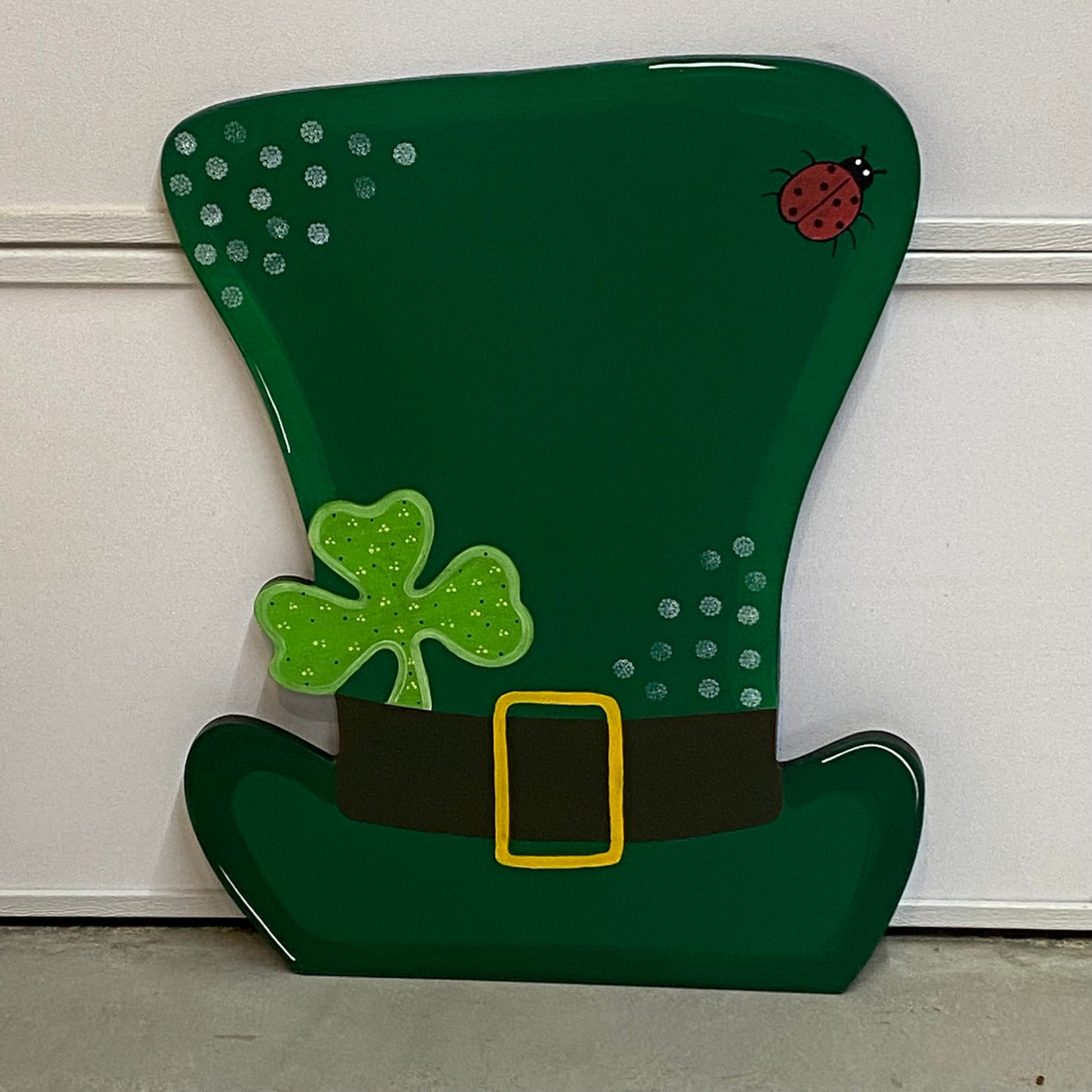 HAPPY ST. PATRICK’S DAY LEPRECHAUN HAT WOOD OUTDOOR YARD ART SIGN