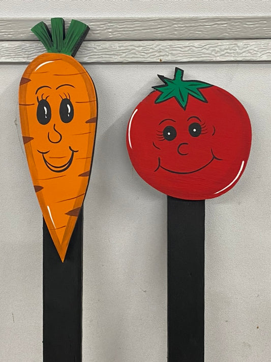 Vegetable Veggie Stakes Vegetable Garden Markers wood outdoor garden vegetable yard art signs
