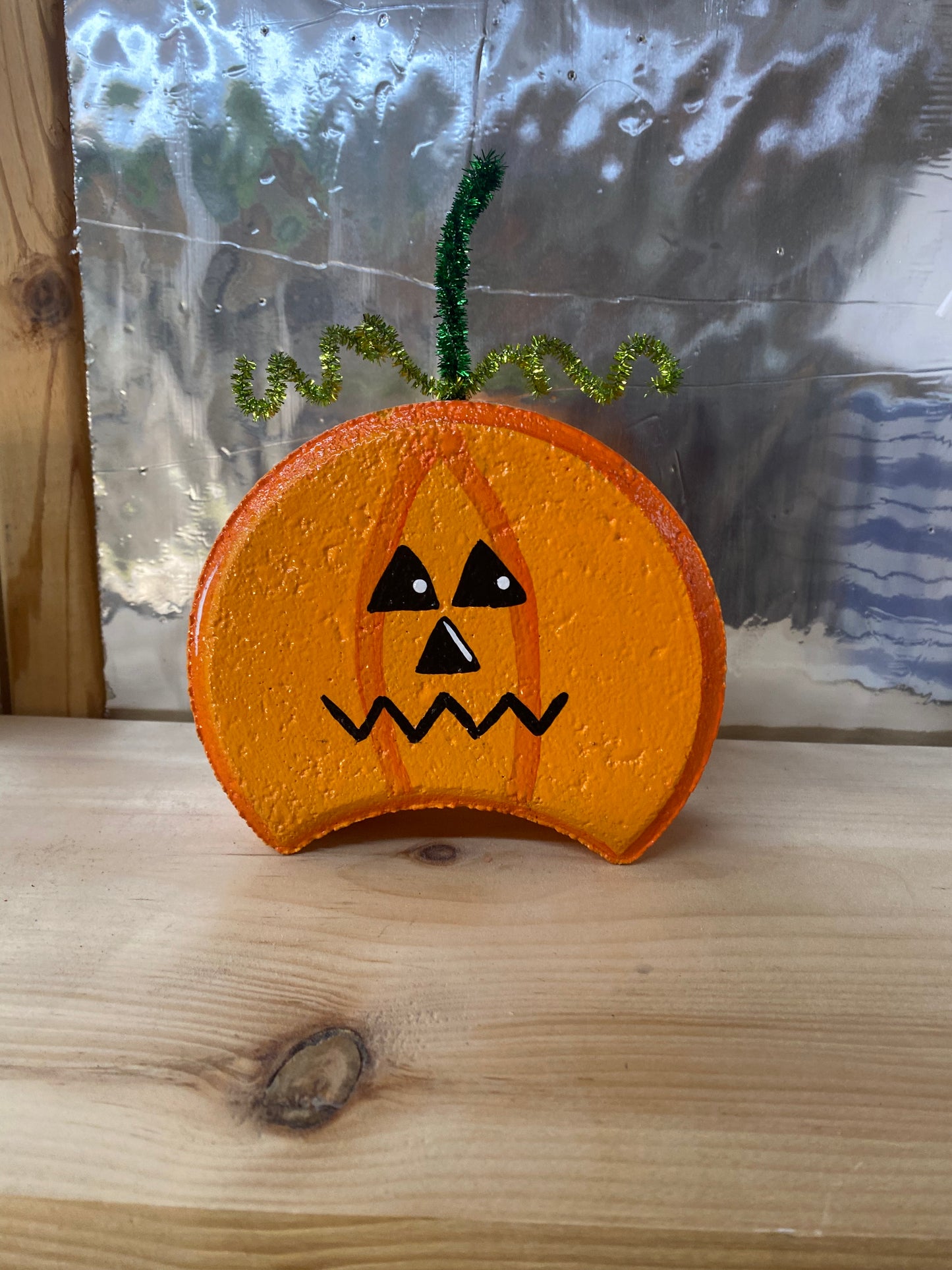 Halloween Pumpkin Painted Pavers Outdoor Yard Art Decorations, Stone Pavers