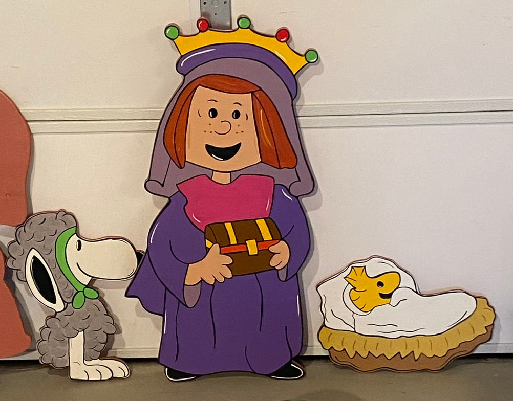 PEANUT PEOPLE NATIVITY Christmas Wood Outdoor Yard Art Set of 10, Charlie