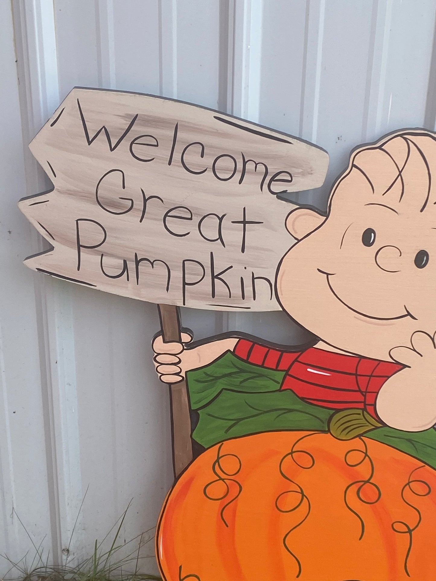 Welcome Pumpkin Halloween Wood Outdoor Yard Art Signs, Halloween Decorations, Set Of 2