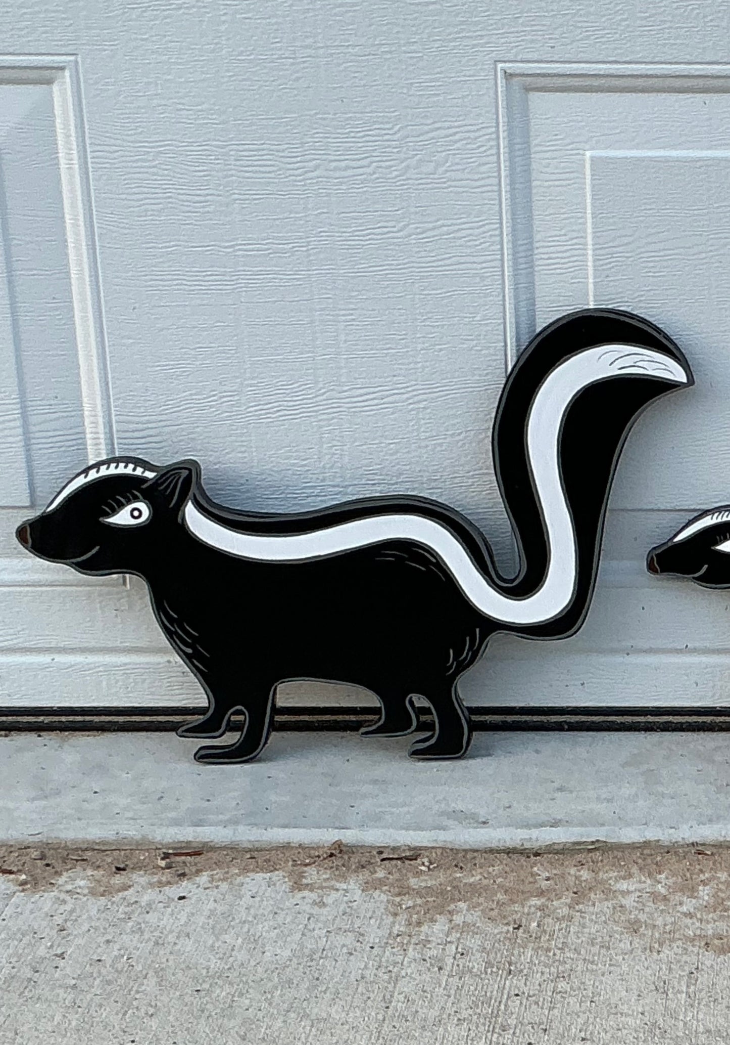 Skunk Family Wood Outdoor Yard Art Sign, Set of 4, Mama and her babies, skunks