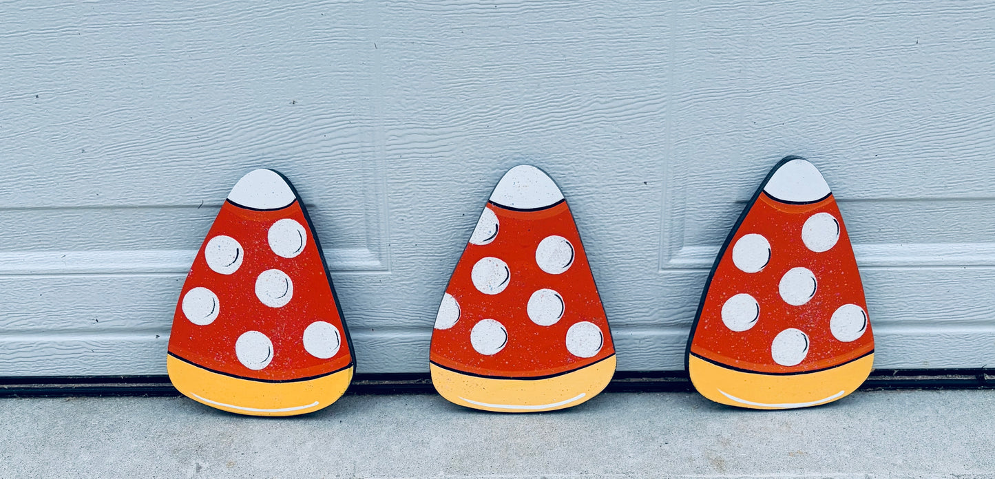 Halloween Candy Corn with Sparkles Wood Yard Art, Outdoor Lawn Decoration