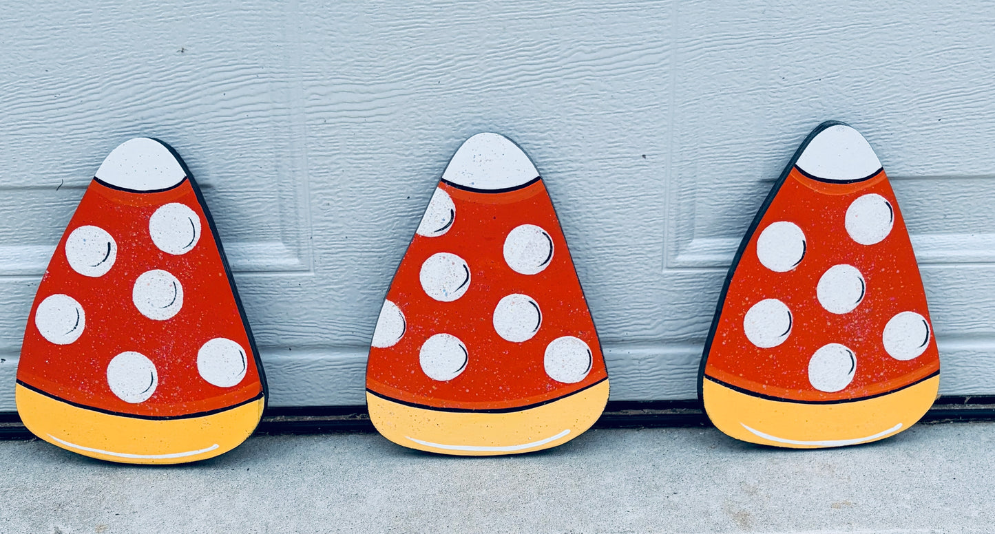 Halloween Candy Corn with Sparkles Wood Yard Art, Outdoor Lawn Decoration