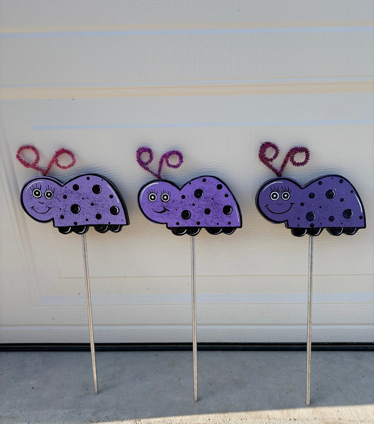 Garden Bug, Ladybug Plant Pokes, Garden Decor Wood Outdoor Decorations, Outdoor Lawn Yard Art