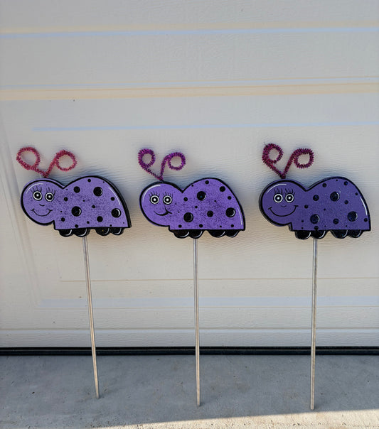 Garden Bug, Ladybug Plant Pokes, Garden Decor Wood Outdoor Decorations, Outdoor Lawn Yard Art