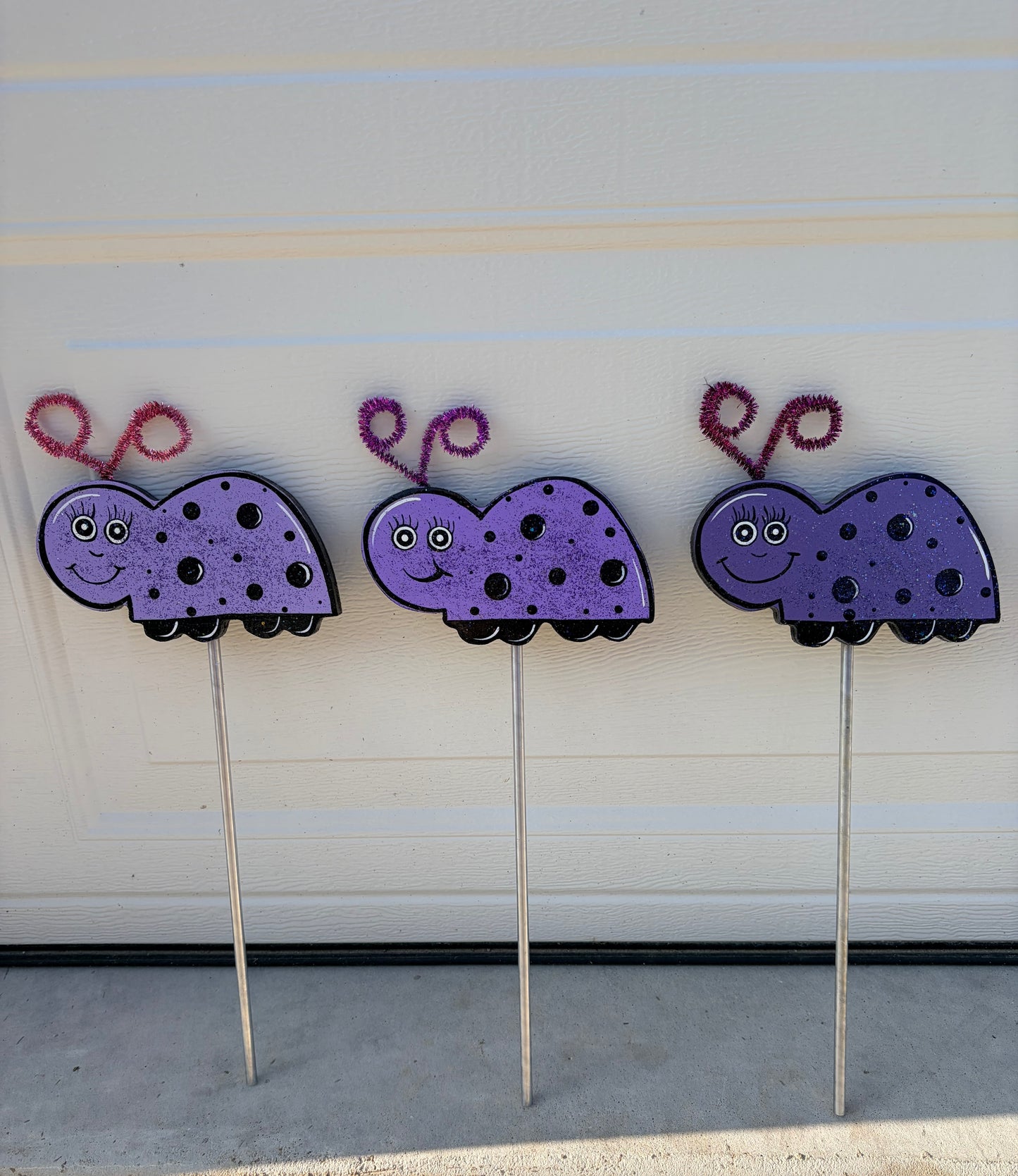 Garden Bug, Ladybug Plant Pokes, Garden Decor Wood Outdoor Decorations, Outdoor Lawn Yard Art