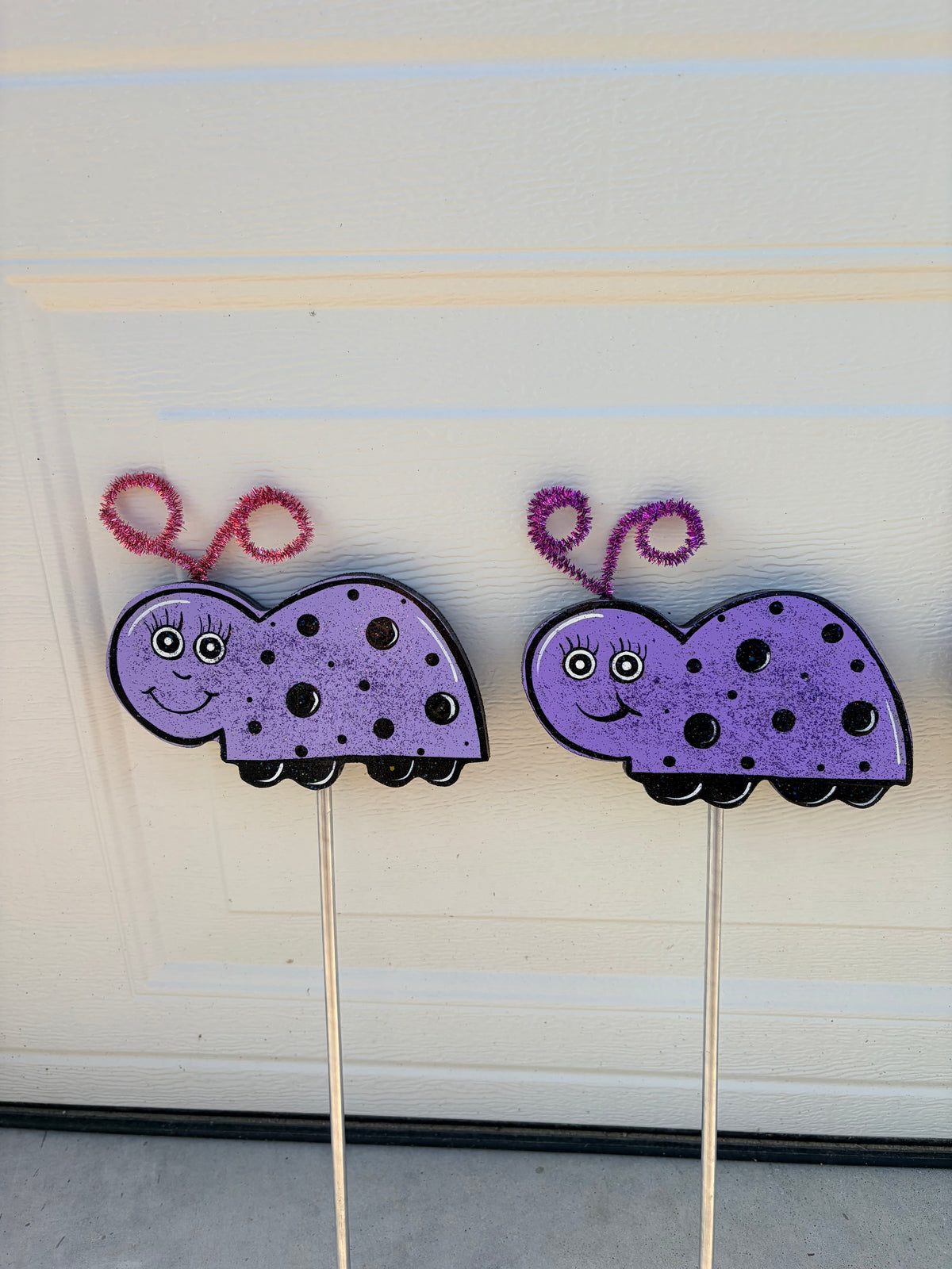 Garden Bug, Ladybug Plant Pokes, Garden Decor Wood Outdoor Decorations, Outdoor Lawn Yard Art