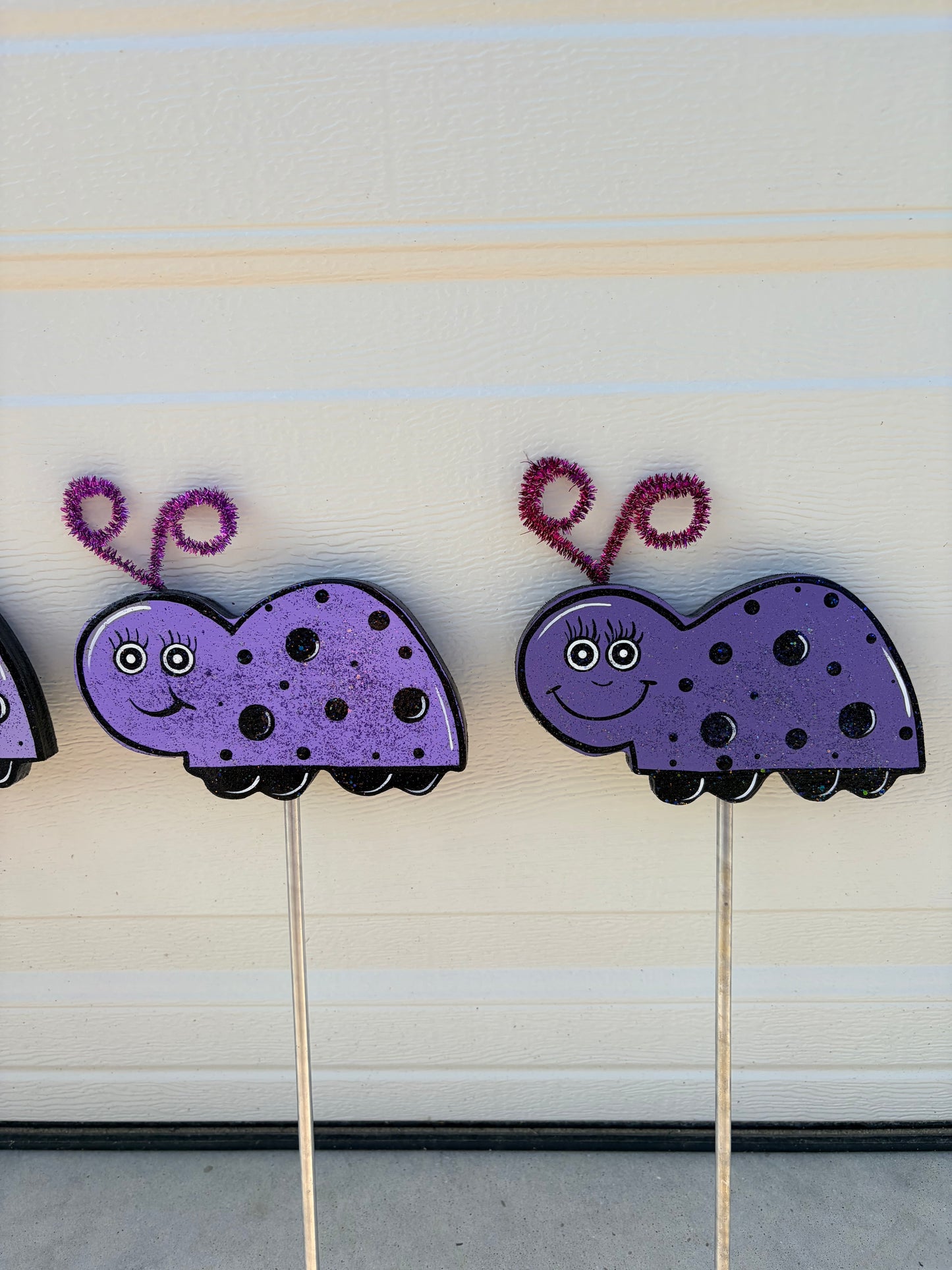 Garden Bug, Ladybug Plant Pokes, Garden Decor Wood Outdoor Decorations, Outdoor Lawn Yard Art