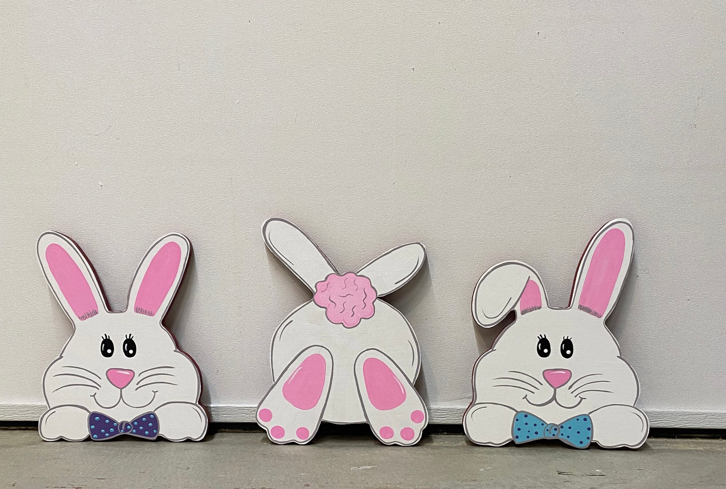 Easter Bunny Wood Lawn or Plant Poke, Easter Decorations, Easter Bunnies, Set of 3