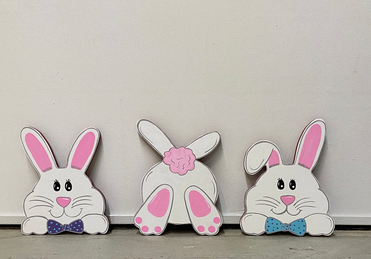 Easter Bunny Wood Lawn or Plant Poke, Easter Decorations, Easter Bunnies, Set of 3