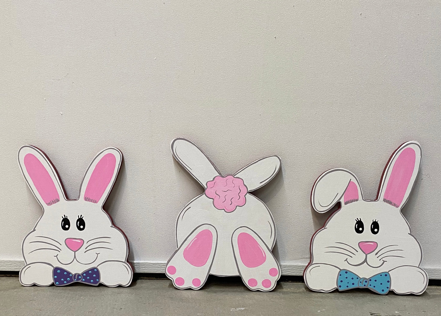 Easter Bunny Wood Lawn or Plant Poke, Easter Decorations, Easter Bunnies, Set of 3