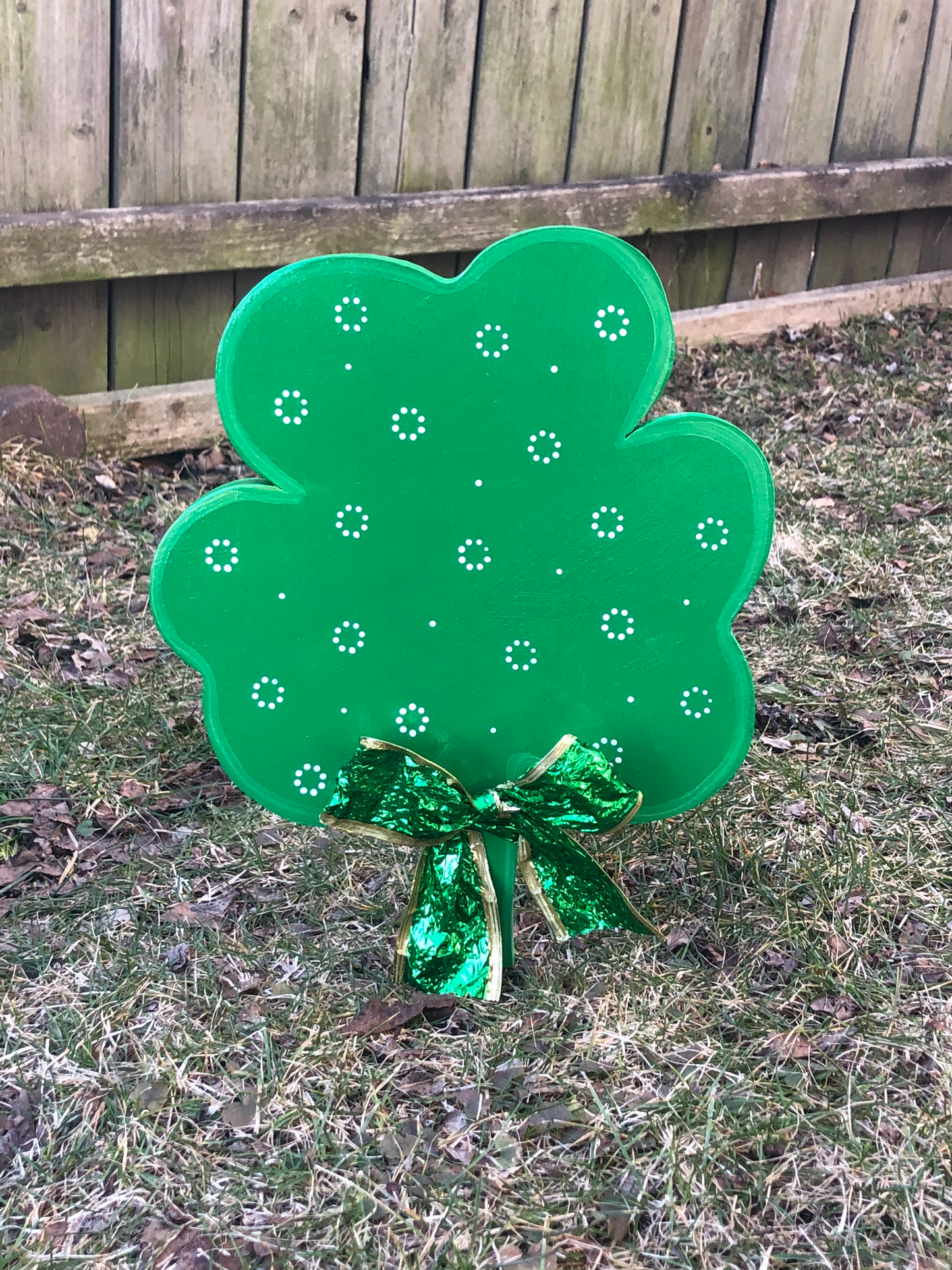 ST. PATRICK’S DAY SHAMROCK CLOVER WOOD OUTDOOR YARD ART SIGN