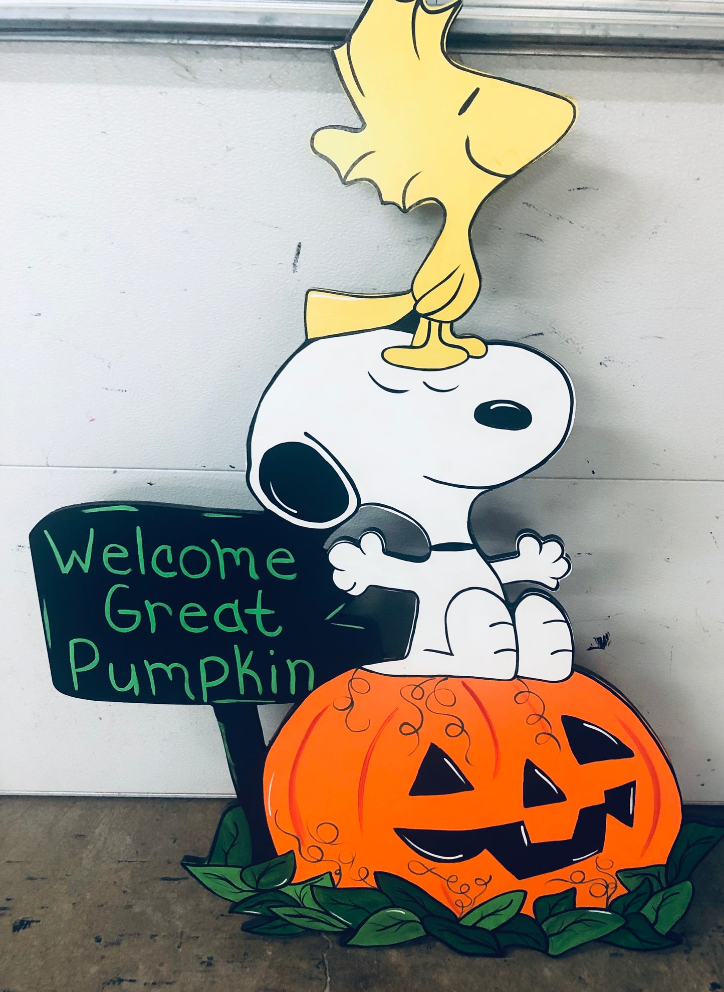 SNOOPY AND WOODSTOCK CHARLIE BROWN HALLOWEEN PUMPKIN PATCH WOOD OUTDOOR LAWN & YARD ART SIGN