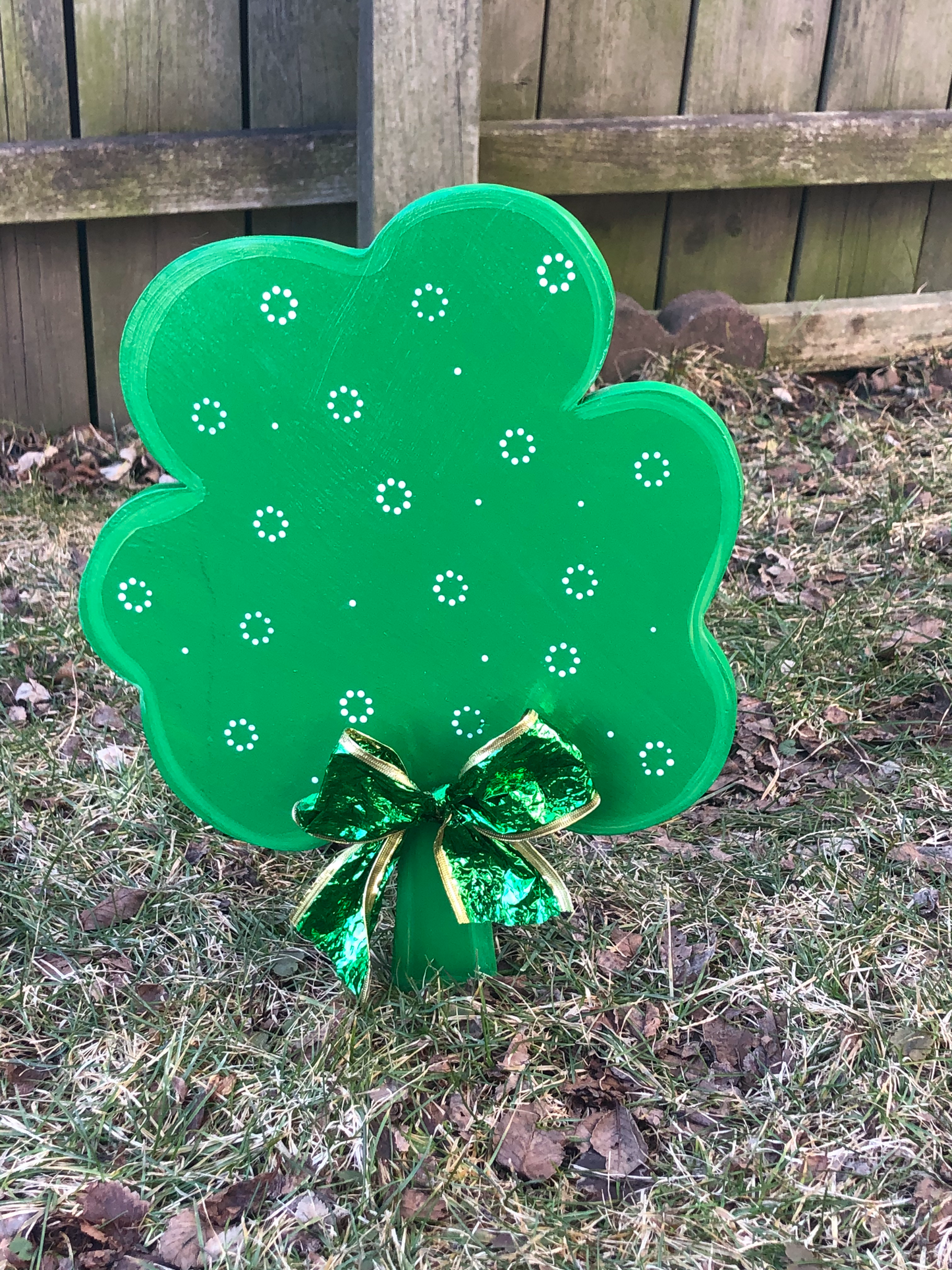 ST. PATRICK’S DAY SHAMROCK CLOVER WOOD OUTDOOR YARD ART SIGN