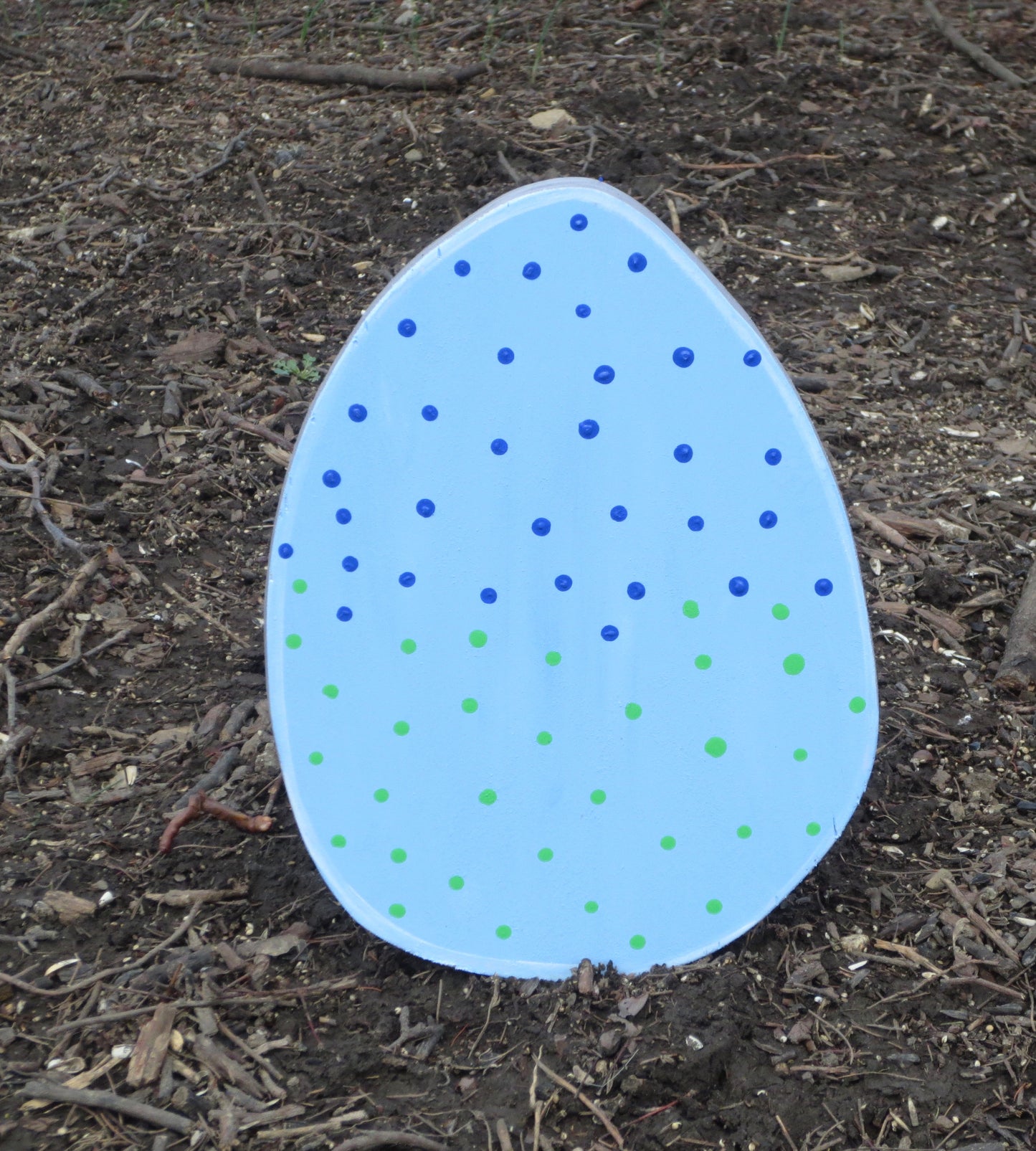 EASTER EGG DECORATION WOOD CUTOUT OUTDOOR LAWN YARD ART SIGN, 9", 12" OR 18" TALL